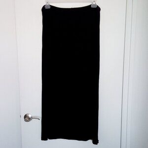 VINTAGE 90s Black Stretch Knit Maxi Skirt Plus Size 2X